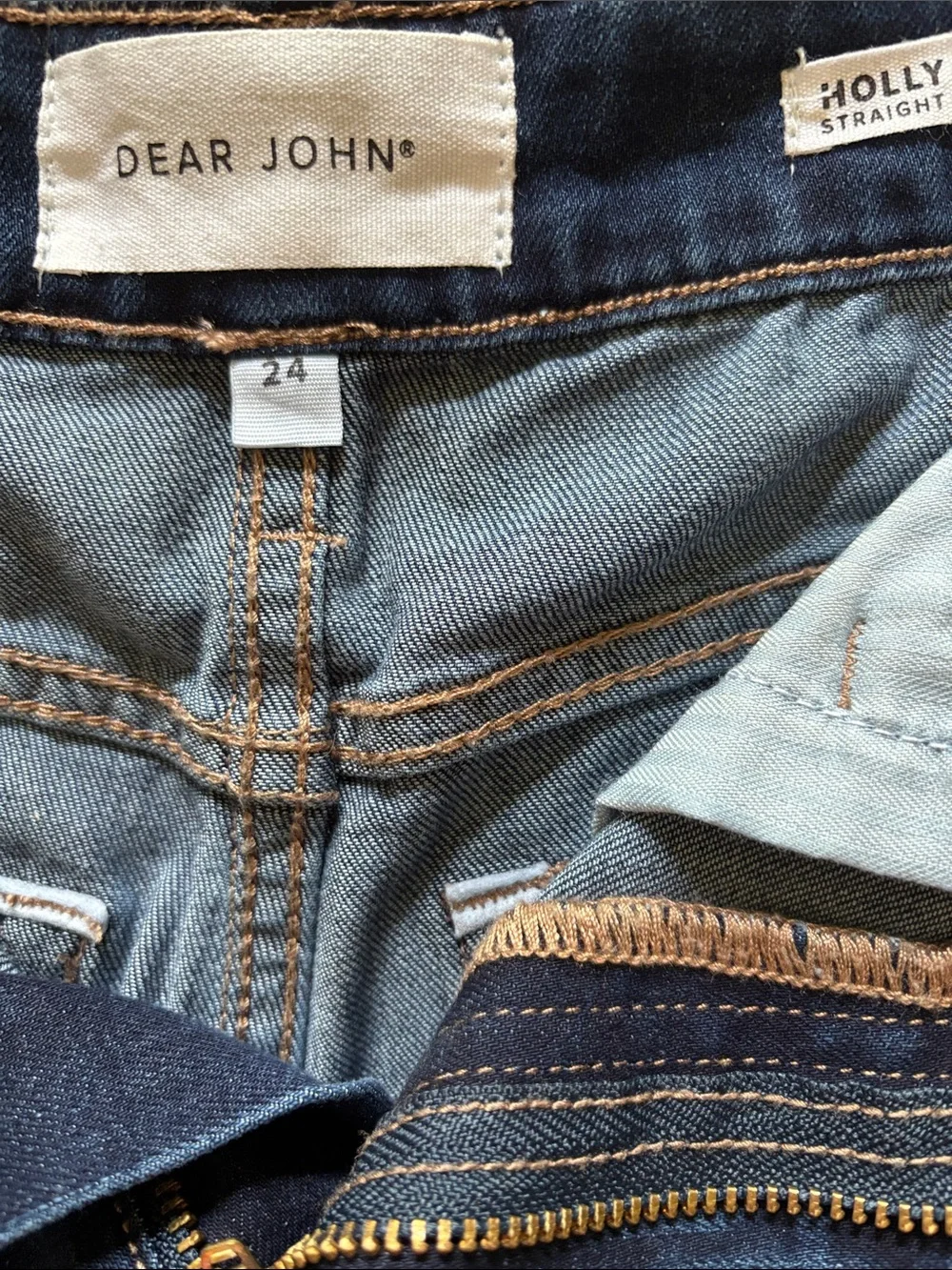 Dear John Indigo Boyfriend Jeans with Front Crease and Cuff